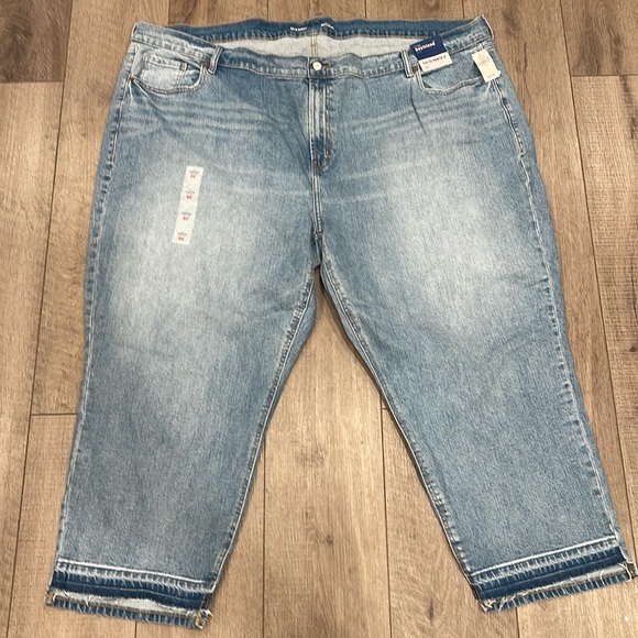 Old Navy New Women’s Mid Rise Boyfriend Ankle Cut Off  Blue Jeans Plus Size 28 - Picture 4 of 10
